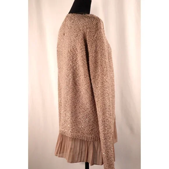 ALFANI by women's Sequin Knit Sweater with Pleated Sheer Hem‎ Size P/XL - Picture 7 of 16
